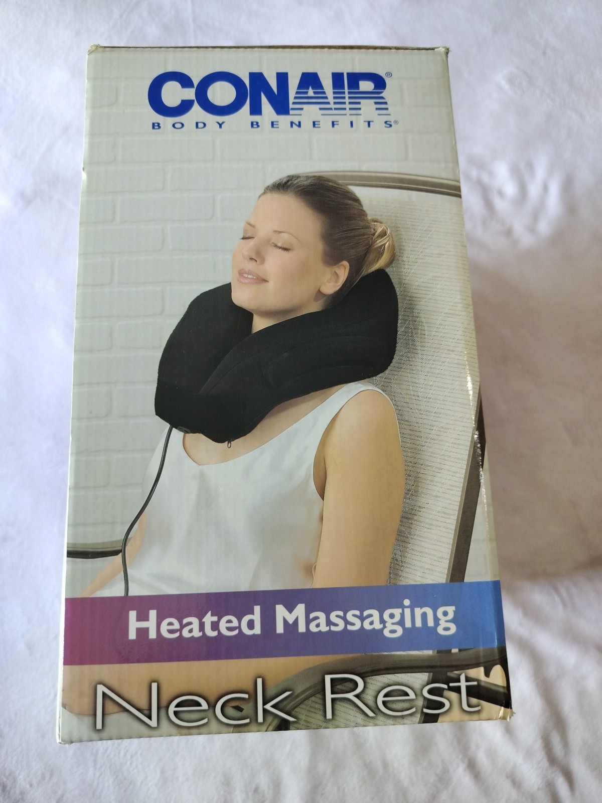 Conair Heated Massaging Neck Rest Variable Intensity Battery Or AC Adapter