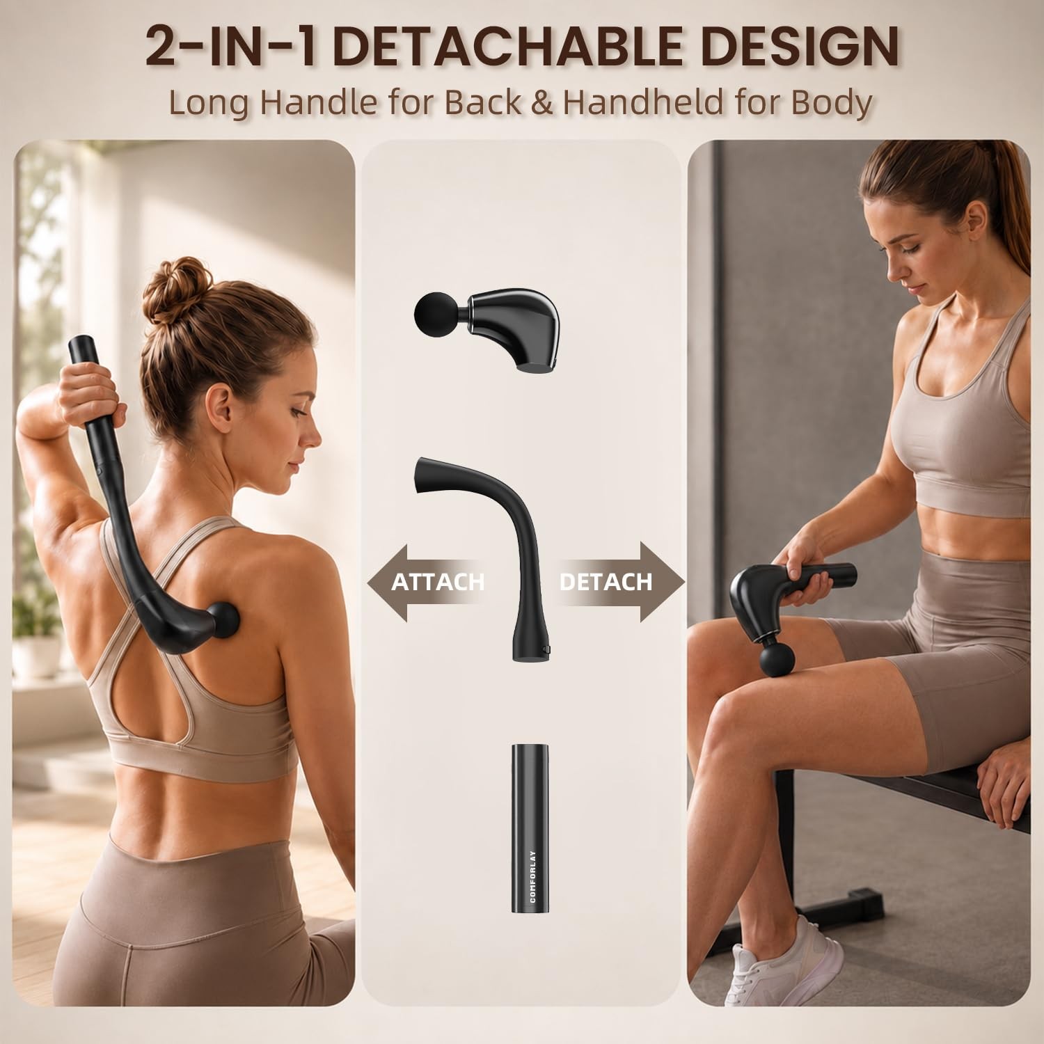 2-in-1 Muscle Massage Detachable Elbow, Deep Tissue Body Massager for Athlete…