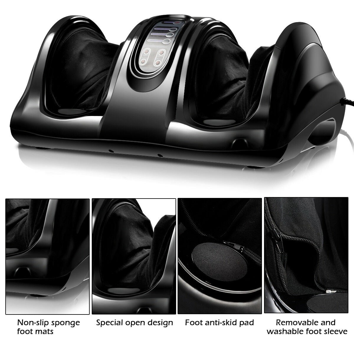 Shiatsu Foot and Calf Massager Machine Kneading Rolling Vibration Leg Massager