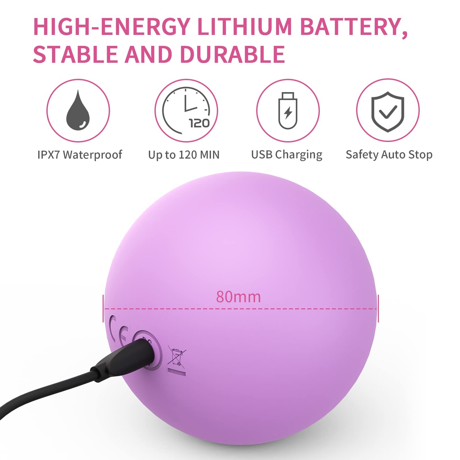 Maxgia 3″ Single Massage Ball, 5 Speeds Vibrating Massage Ball Roller for Tri…
