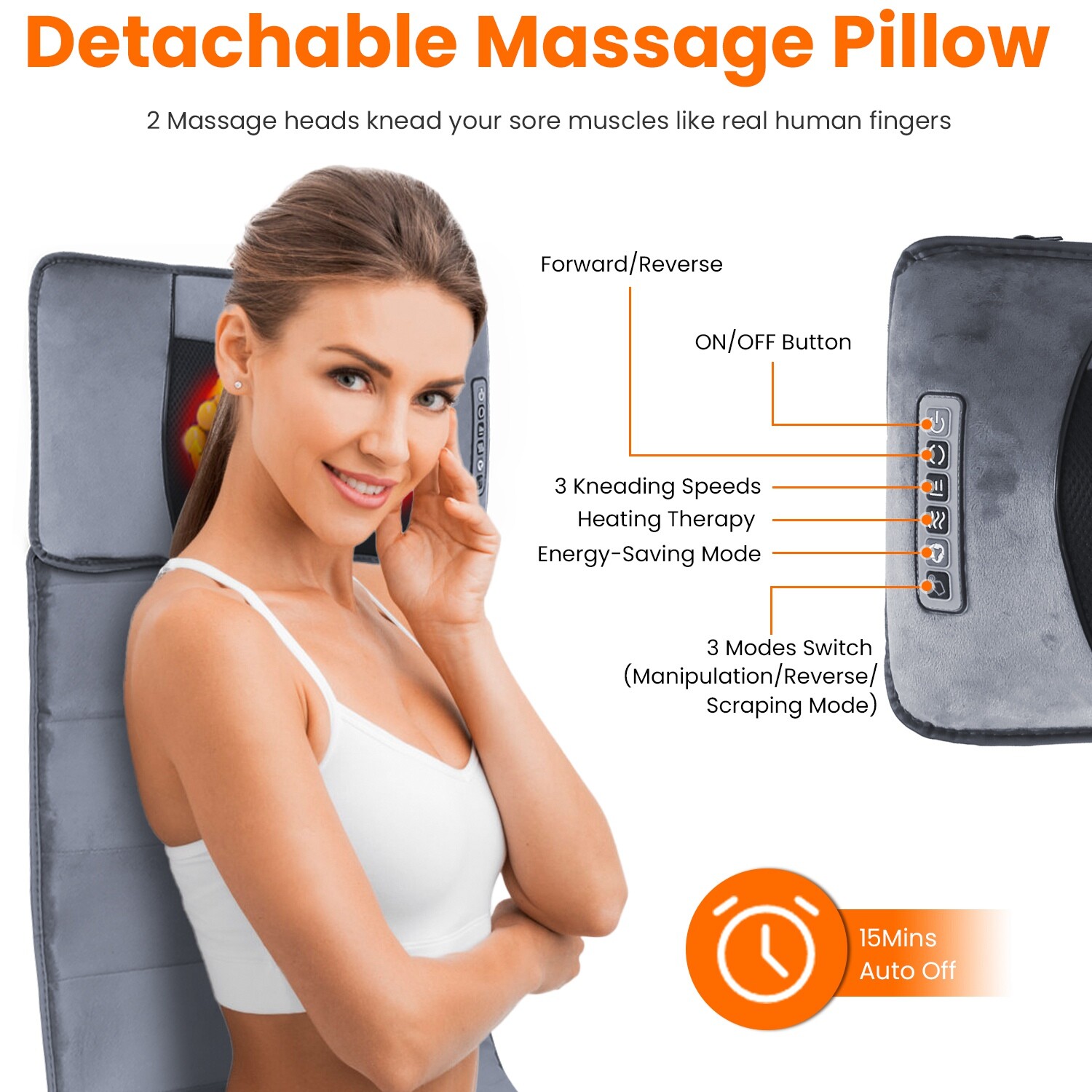 9 Massage Modes Full Body Massage Mat with Heat Vibration Neck Back Massage Pad