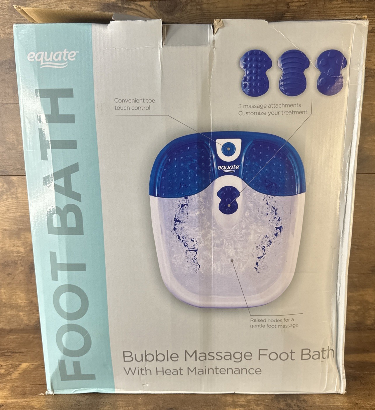 Brand New Equate Toe Touch Control Bubble Massage Foot Bath Fast Safe Shipping
