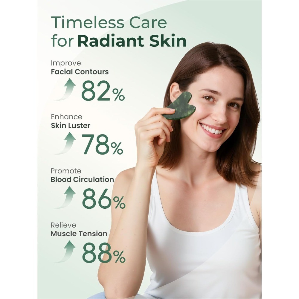 Natural Jade Stone Gua Sha Facial Tool for Acupuncture Therapy and Trigger Point