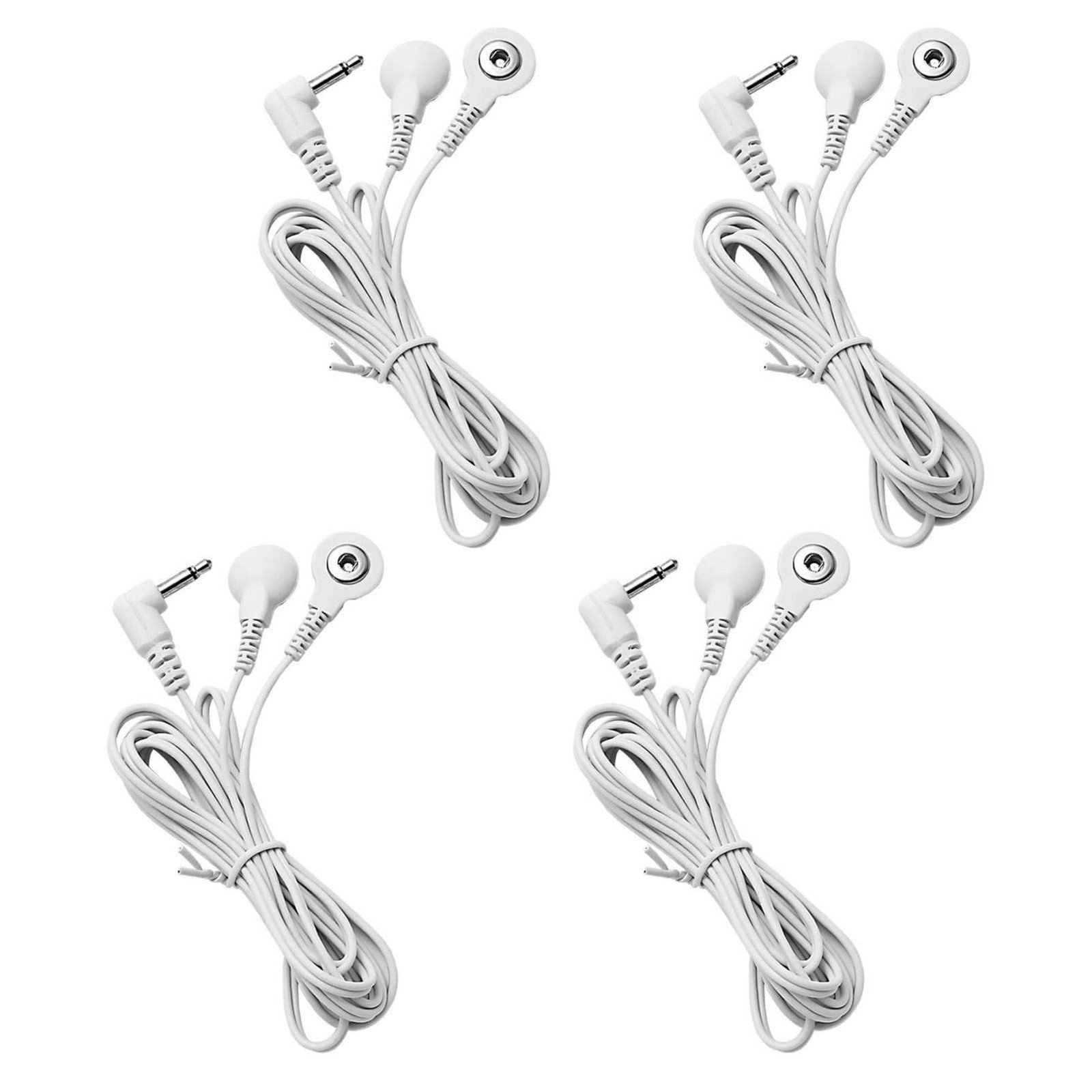 LiteTour 4 Count TENS Wires 3.5mm Plug TENS to 3.5mm Snap Electrode Wires for…