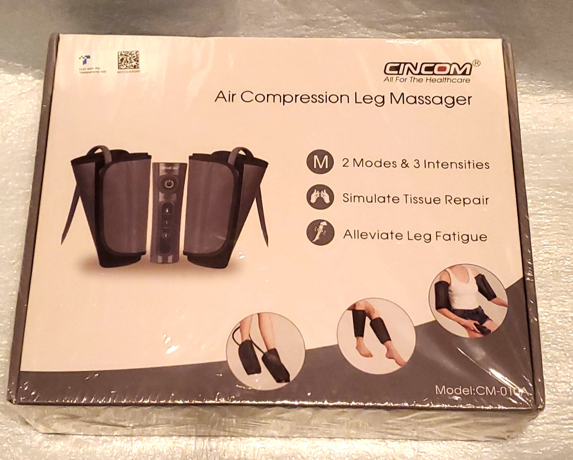 Cincom CM-010A Black Gray Corded Electric Compression Leg Massager – Calf