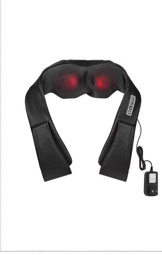 Neck, Shoulder and Back Massager With 2 Cords Power Adapter Car Adapter