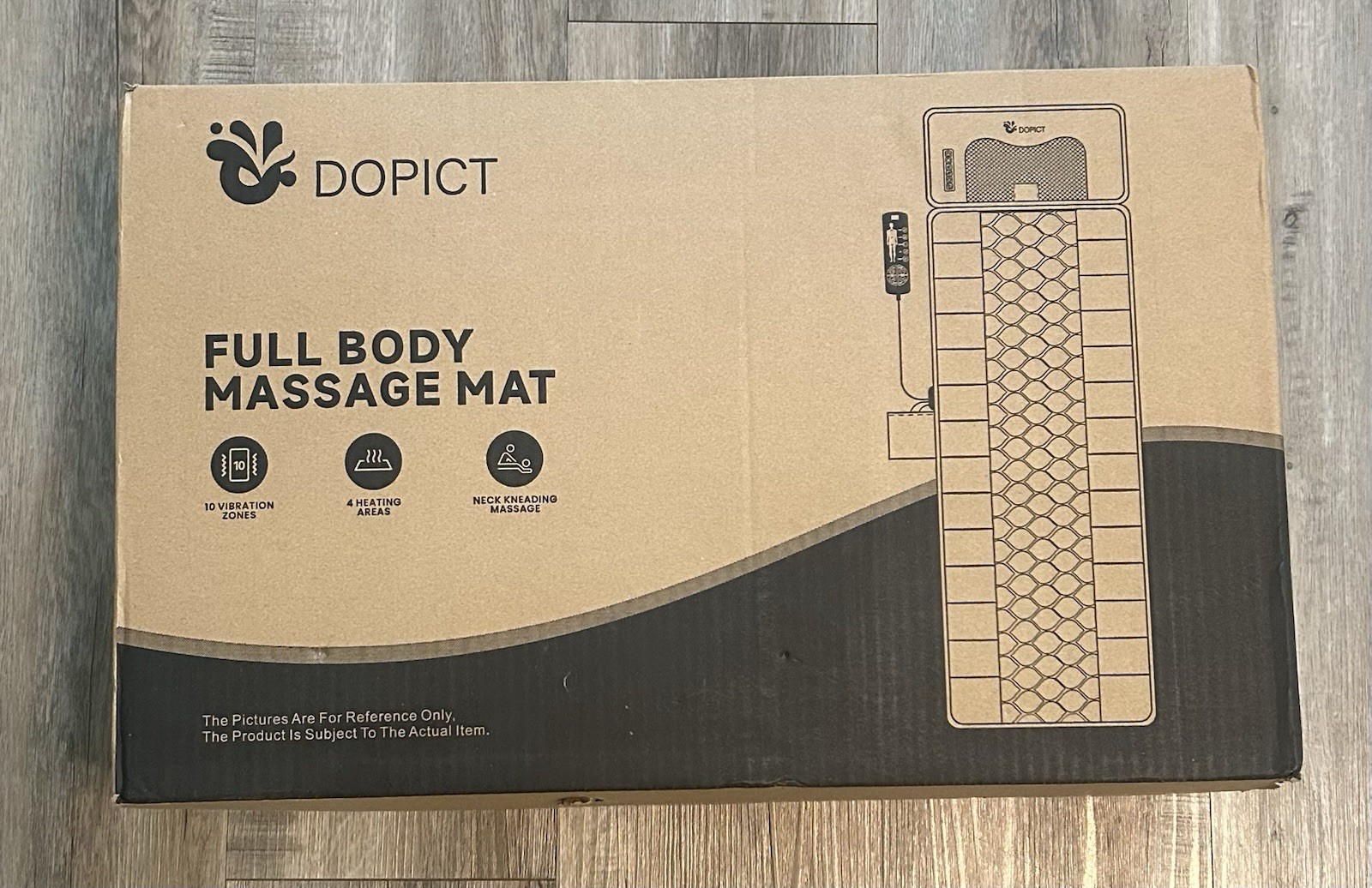 DOPICT Full Body Massage Mat Heat Detachable Neck Massager 10 Motor Brown NEW