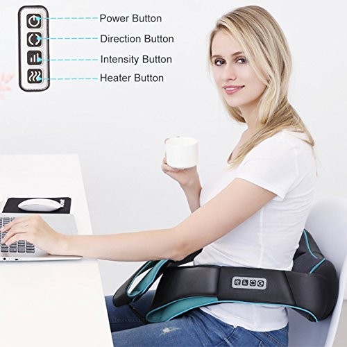 Women Men Gifts, Shiatsu Back Shoulder and Neck Massager with Black, Blue