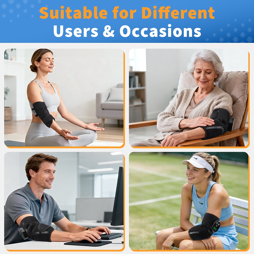Cordless Heated Elbow Support Brace with Vibration Massage Arthritis Pain Relief