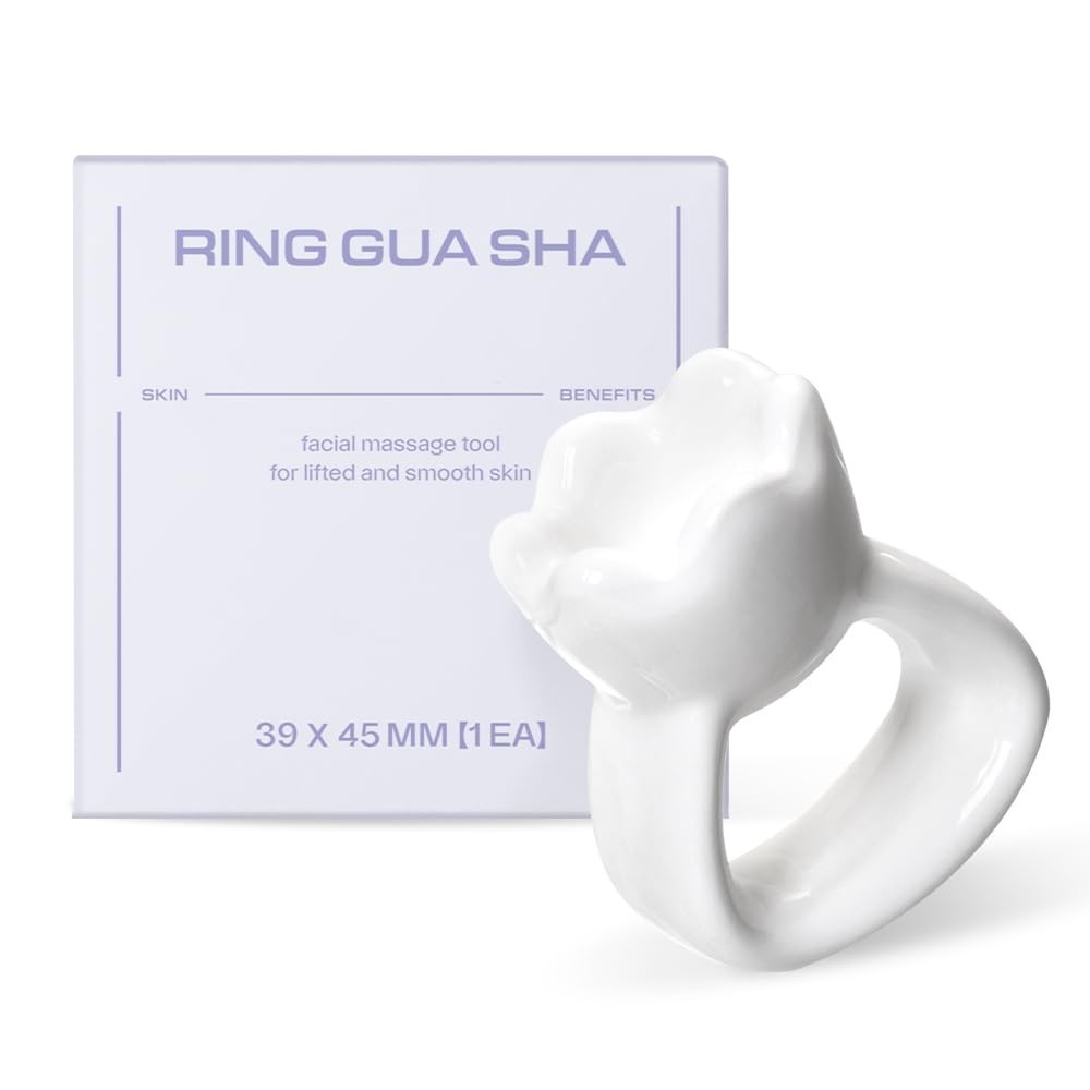 Ring Gua Sha – Korean Ceramic Facial & Body Massager for Skin Refresh & Relax…