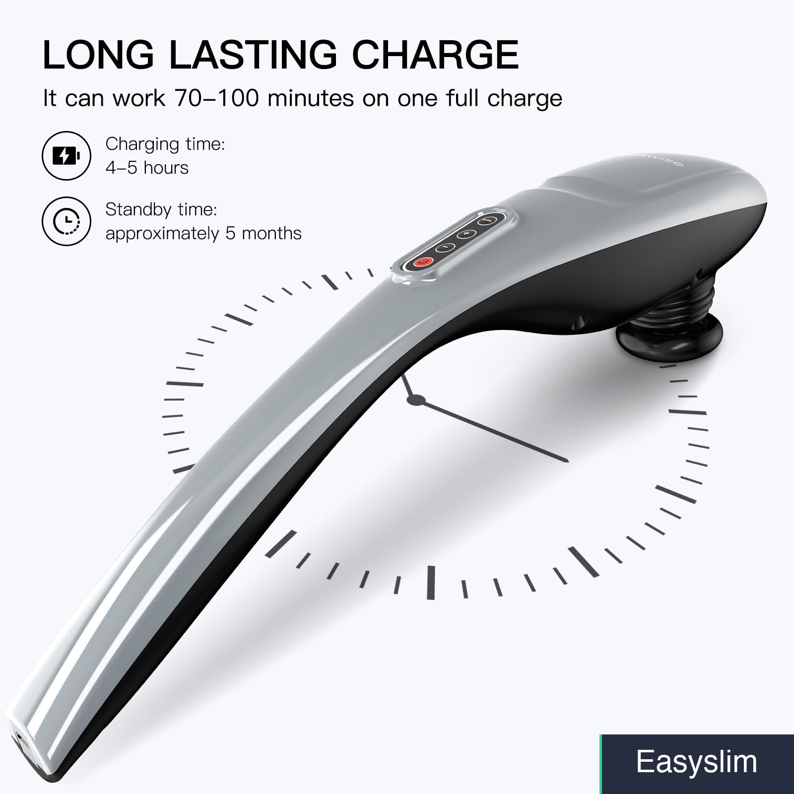 Deep Tissue Percussion Massager Cordless Handheld 7 Attachments Silver