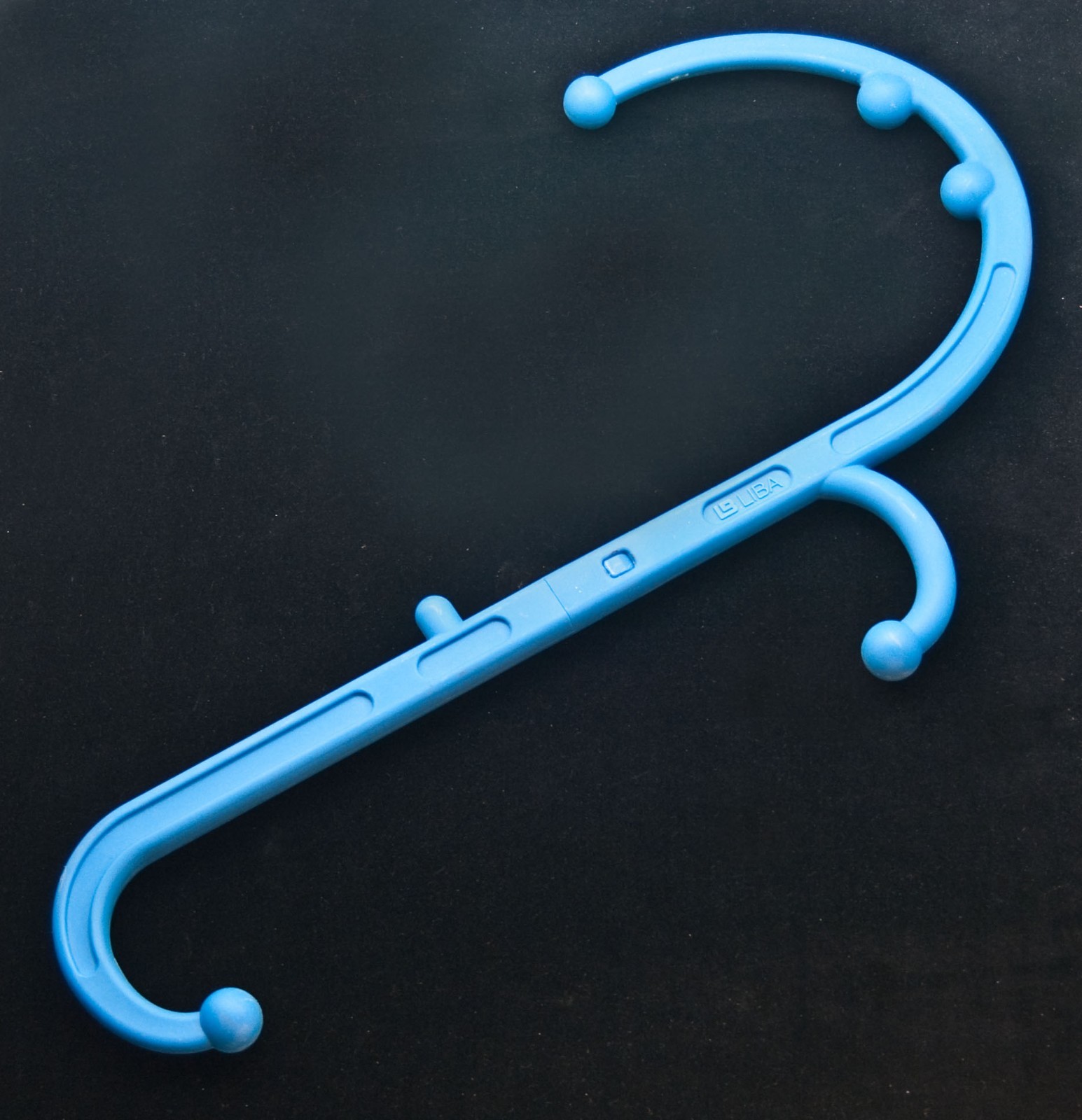 LIBA Therapy Cane Trigger Point Massager 6 Head Massage Back Neck Shoulder, Blue