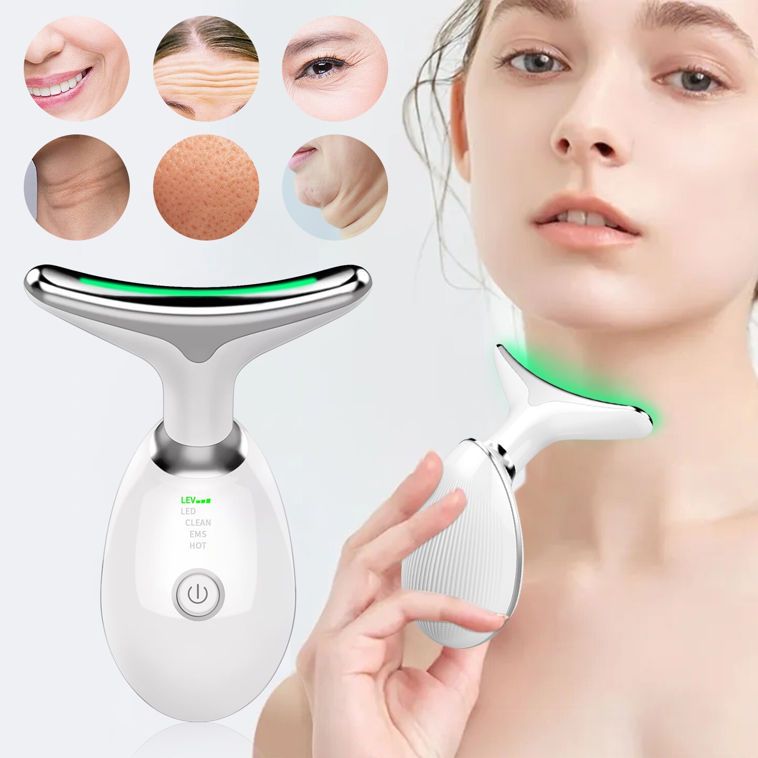 Facial Massager Face and Neck,Beauty Neck Face Lift Firming Wrinkle Removal Tool