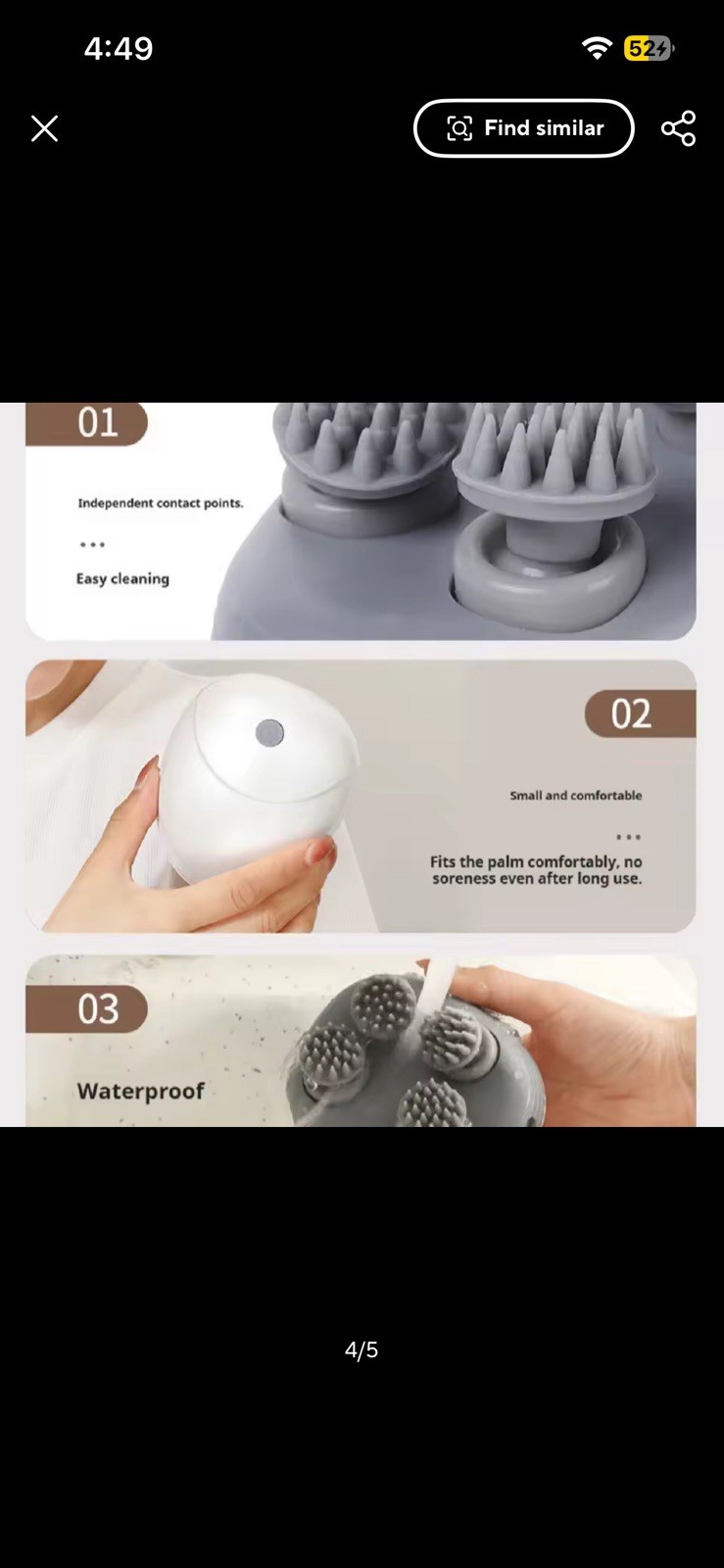 Electric Scalp Head Massager Rechargeable Deep Tissue Neck Body Pet Massager
