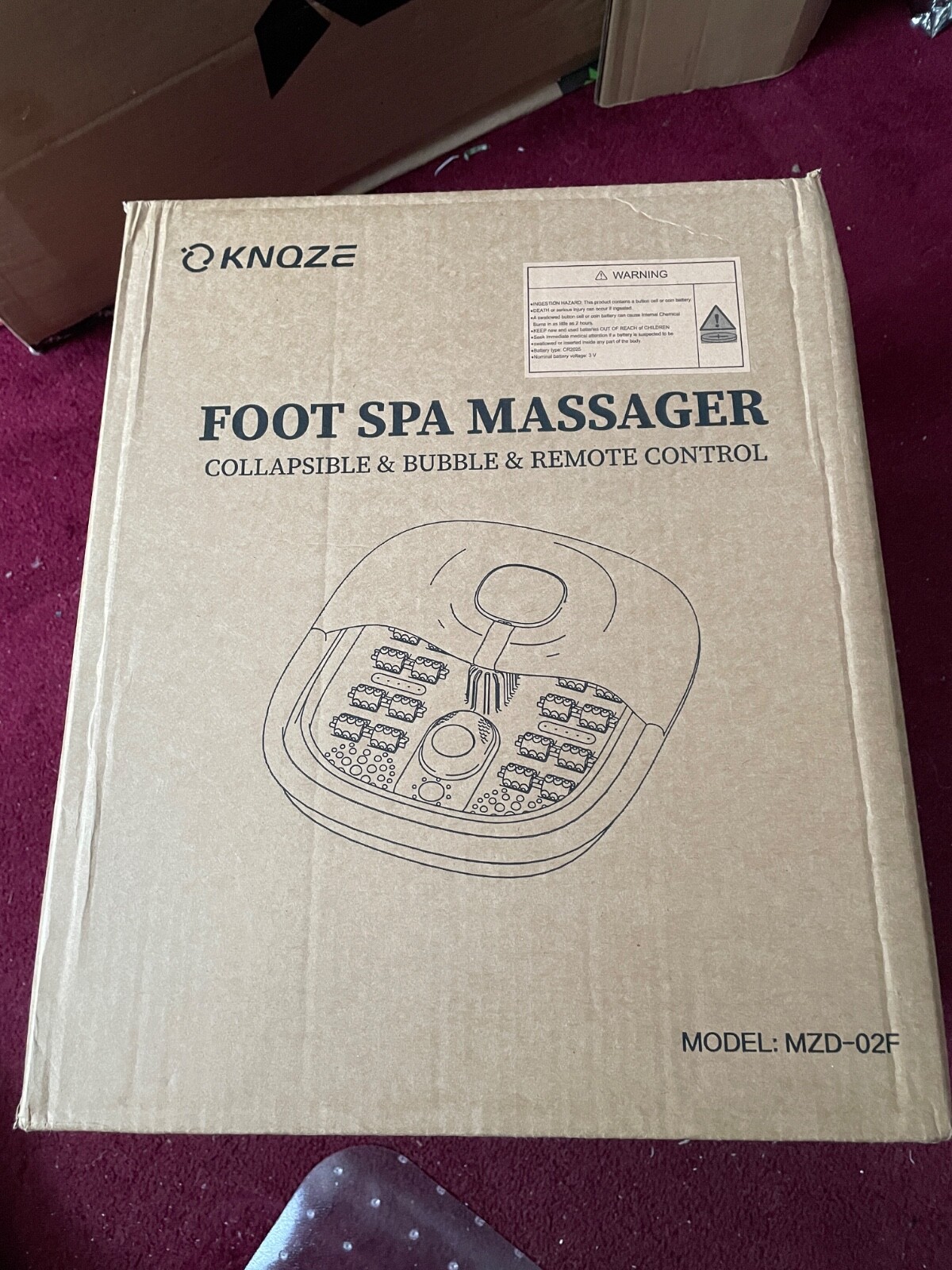 KNQZE Collapsible Foot Spa Massager MZD-02F Fast Heat Remote Control