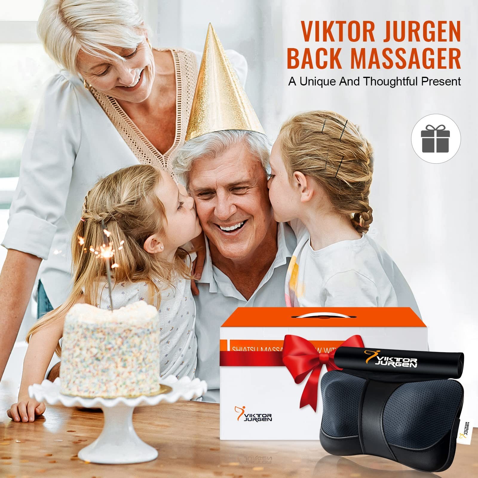 VIKTOR JURGEN Christmas Back Massager Gifts, Shiatsu Kneading Massager for Ne…