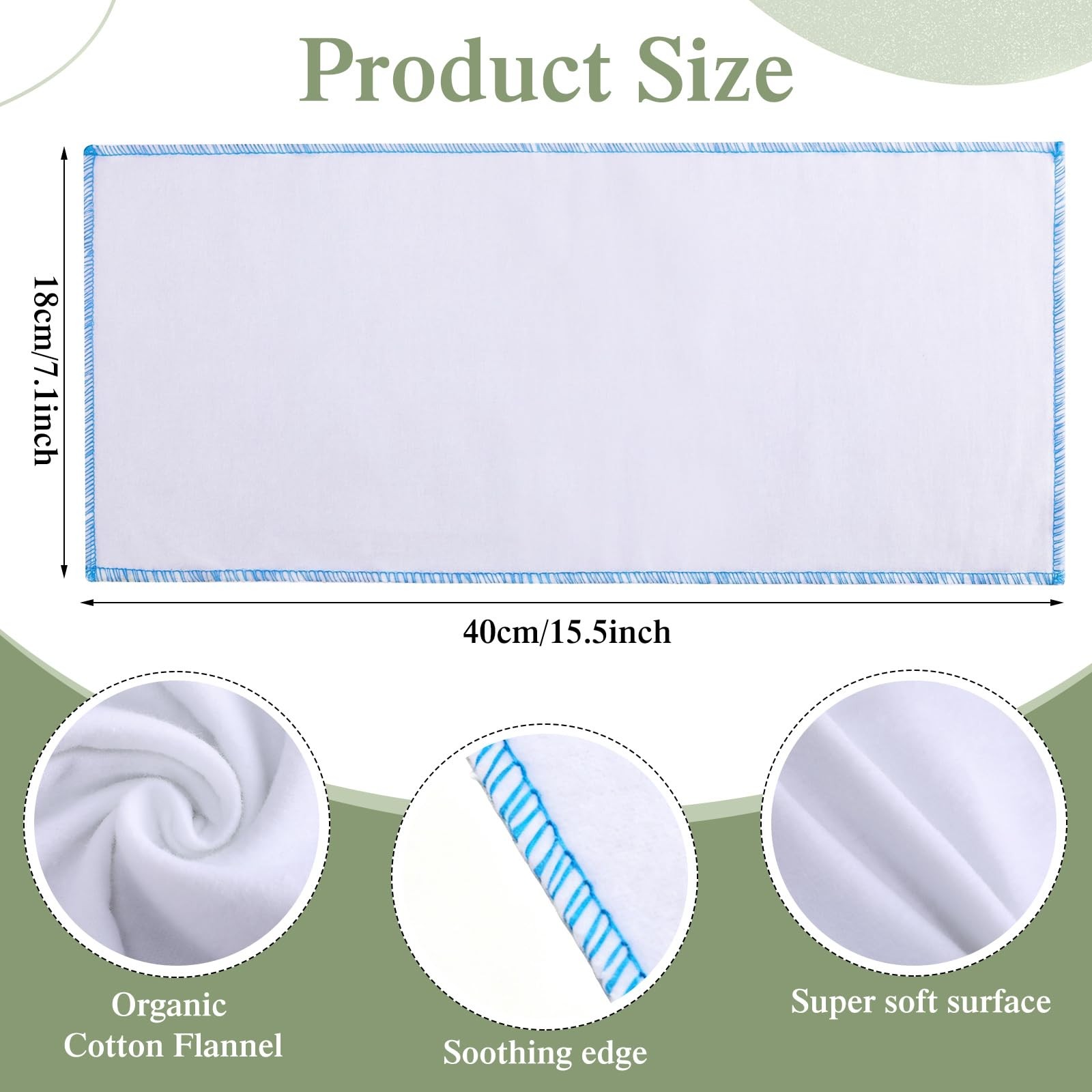 36 Pcs Organic Cotton Flannel for Castor Oil Pack Wrap Unbleached Reusable Ca…