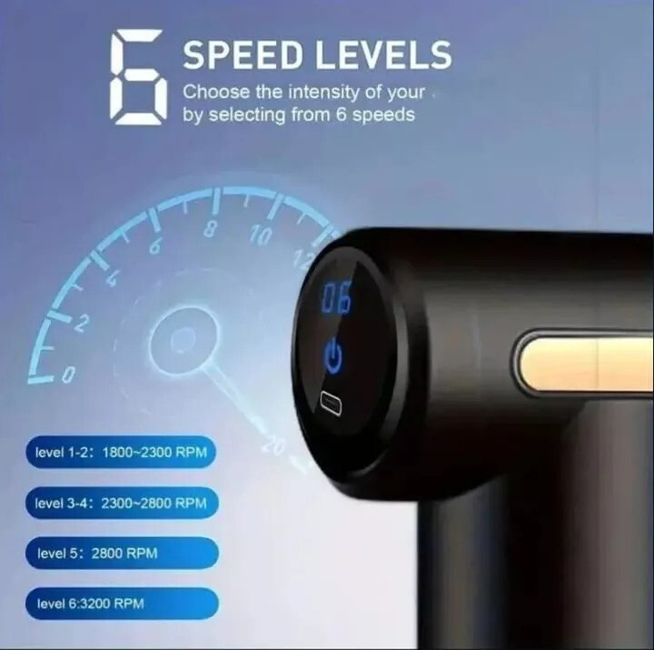 6 Speed Massage Gun Percussion Massager Deep Tissue Muscle Vibrating Relax