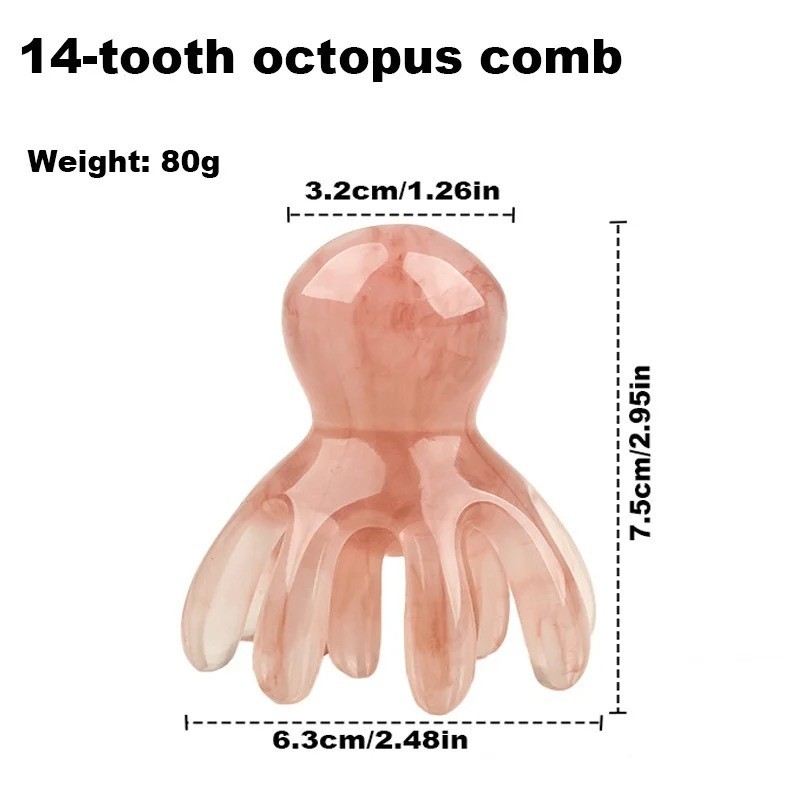 Octopus Massage Comb Resin Scalp Massager Acupuncture Tool for Fatigue