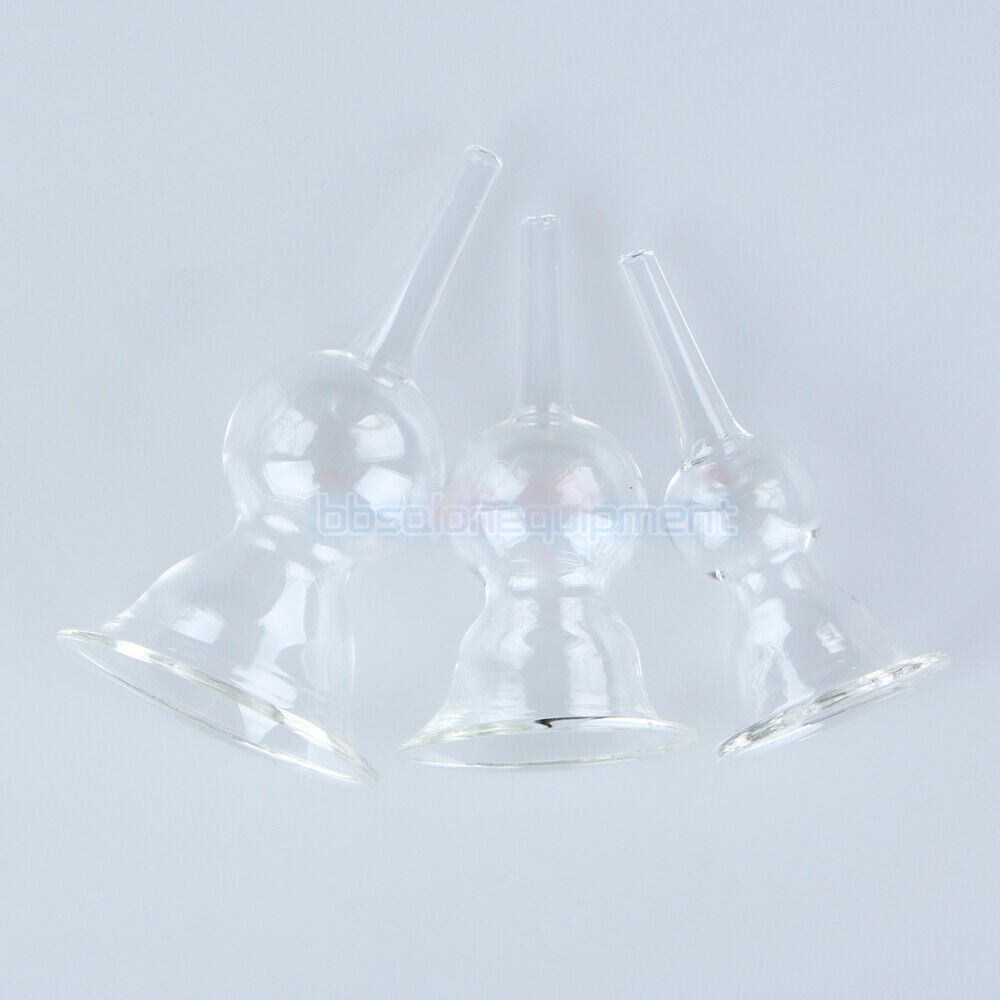 3 PCS Vacuum Glass Cupping Cups Attachment For Vacuum Breast Enhancement Machine
