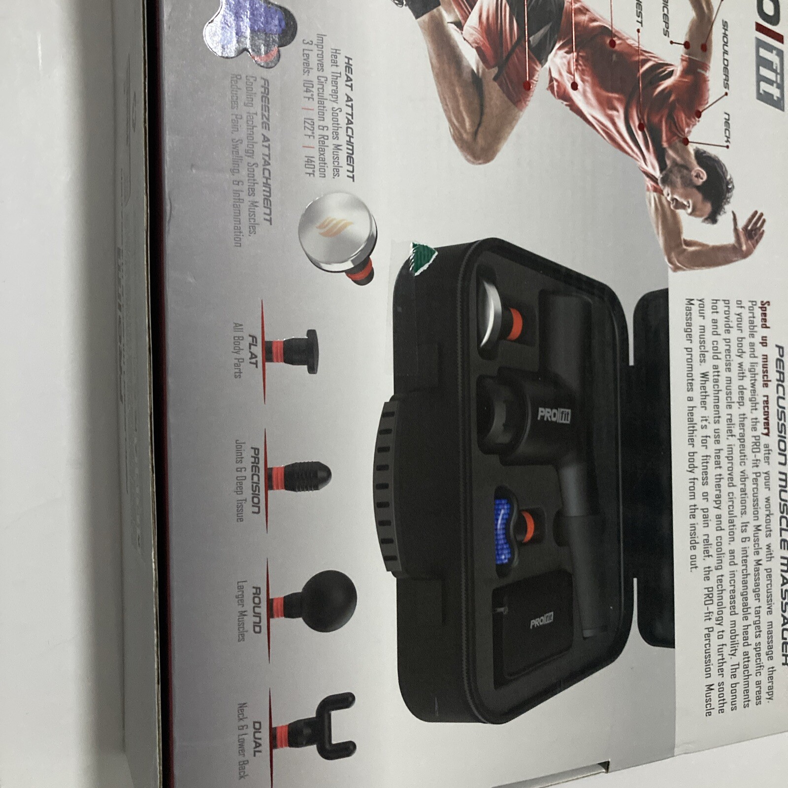 PRO FIT Percussion Muscle Massager Heat/Cold Therapy BRAND NEW