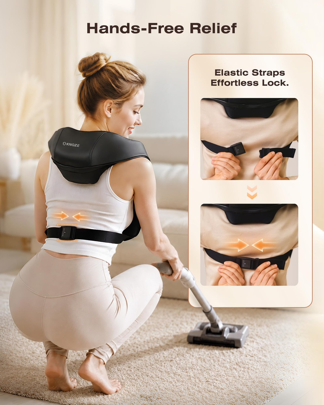 KNQZE Cordless Neck Massager with Graphene Heating & Brushless Motor, Compact…