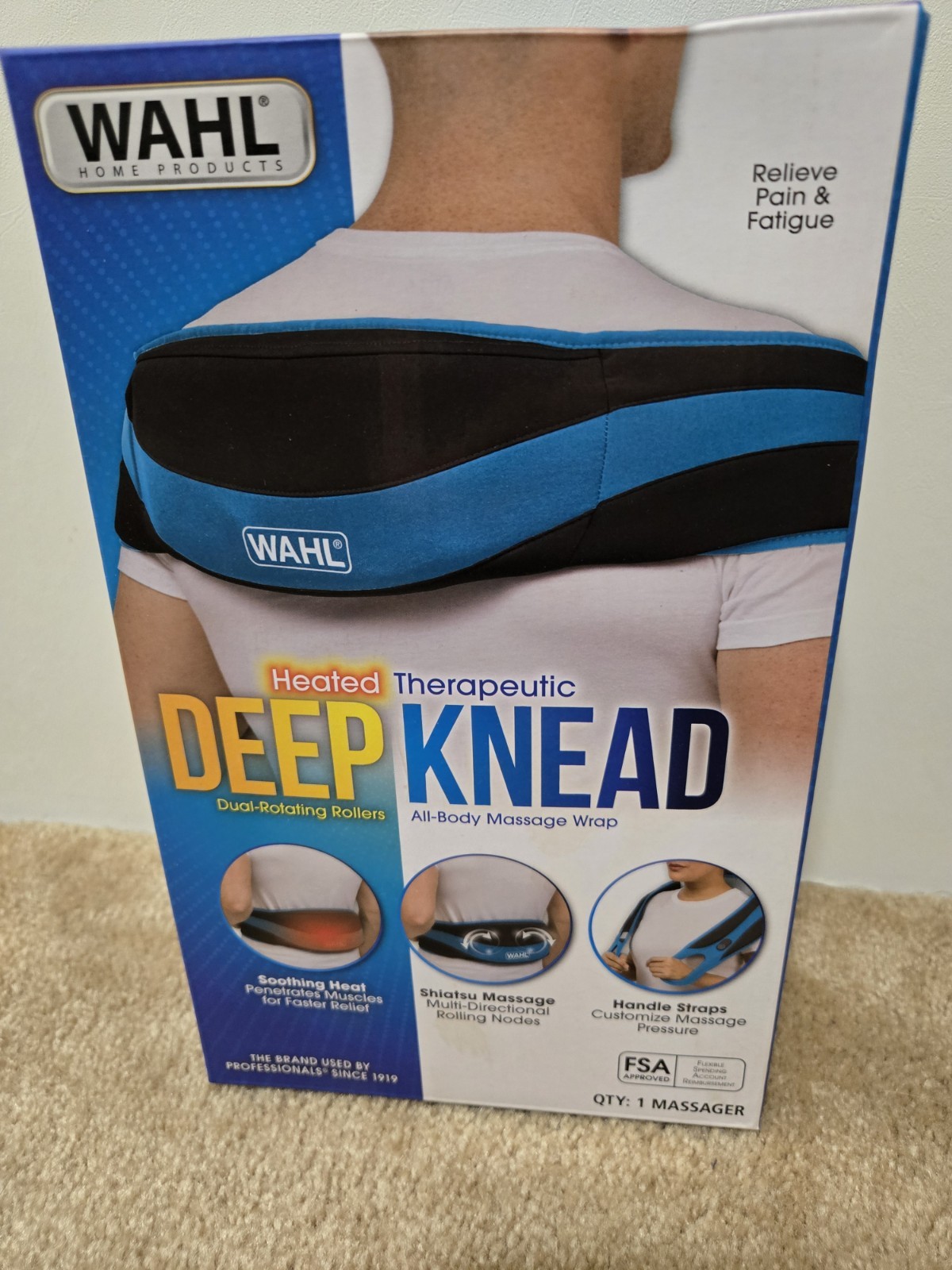 NEW In Box: Wahl Heated Therapeutic Deep Knead Massage Wrap