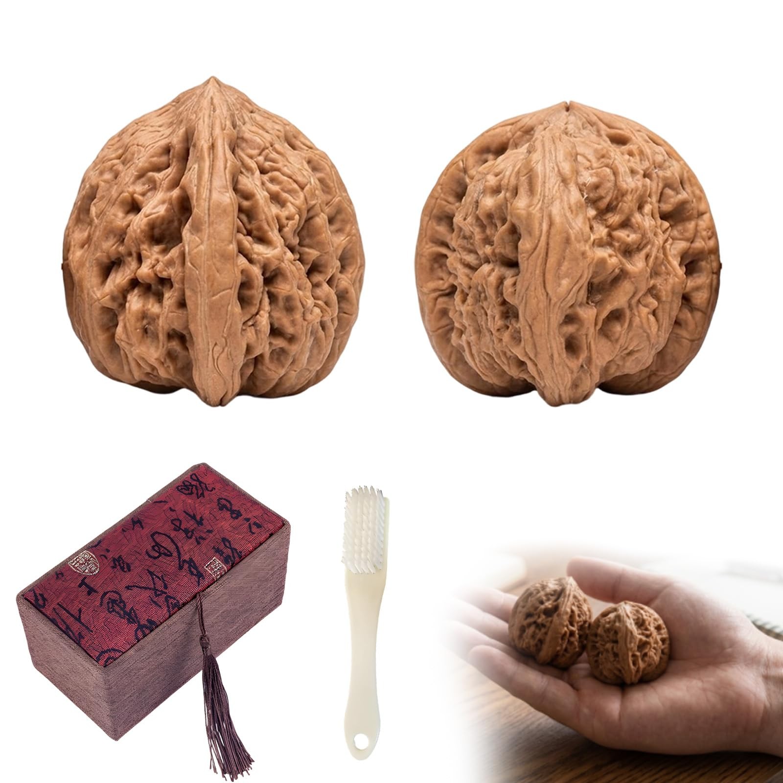 Wenwan Walnut, Walnuts Fidget Set, Hand Exercise Tool, Wen Wan Walnuts with P…