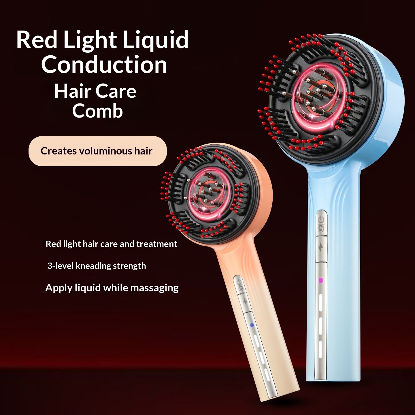 Hair Growth Scalp Massager With Red And Blue Light For Hair Loss Prevention And
