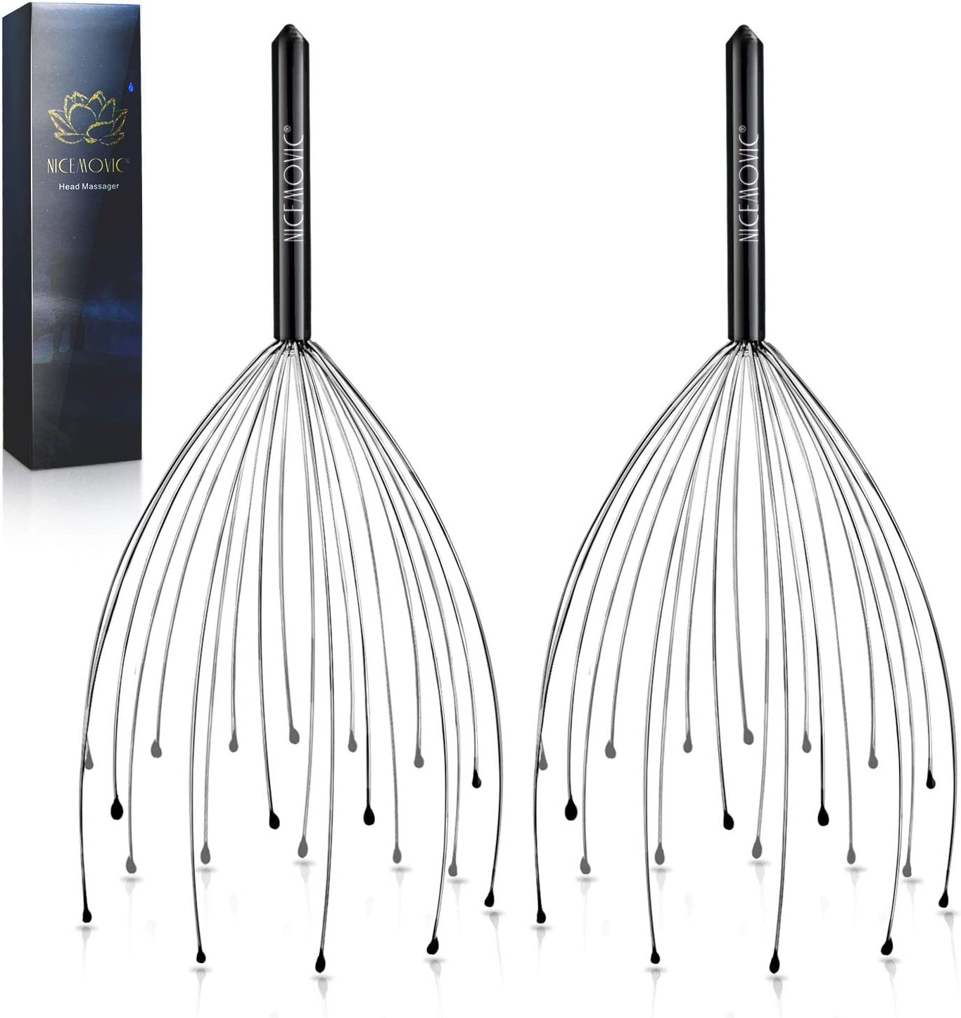 NICEMOVIC 2 Pack Head Scalp Massager Gifts for Women Men, Stocking Stuffers Whit