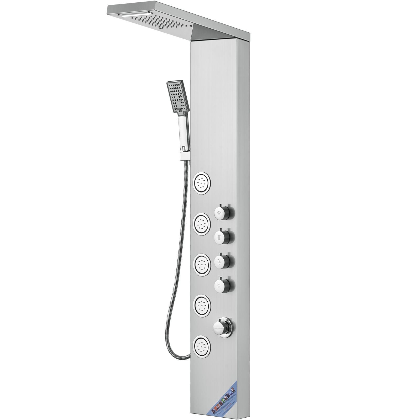 Stainless 4-in-1 Shower Rainfall Waterfall Massage Handheld 59in