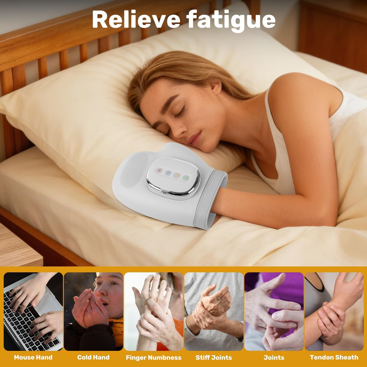 2026 Smart Hand Massager with Heat and Compression –3 Modes For Hand Pain Relief