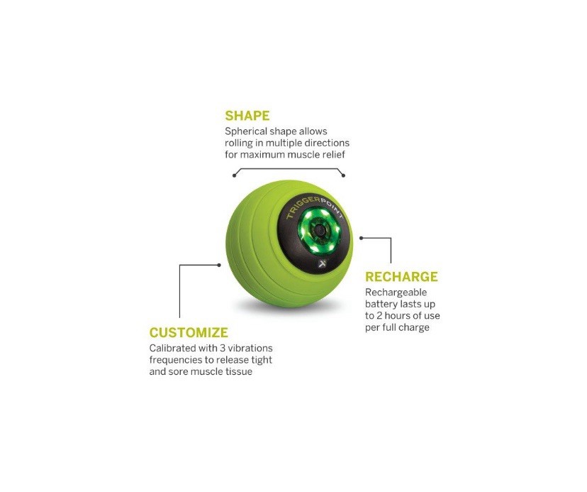 Triggerpoint MB Vibe Green Vibrating Massage Ball Rechargeable NEW