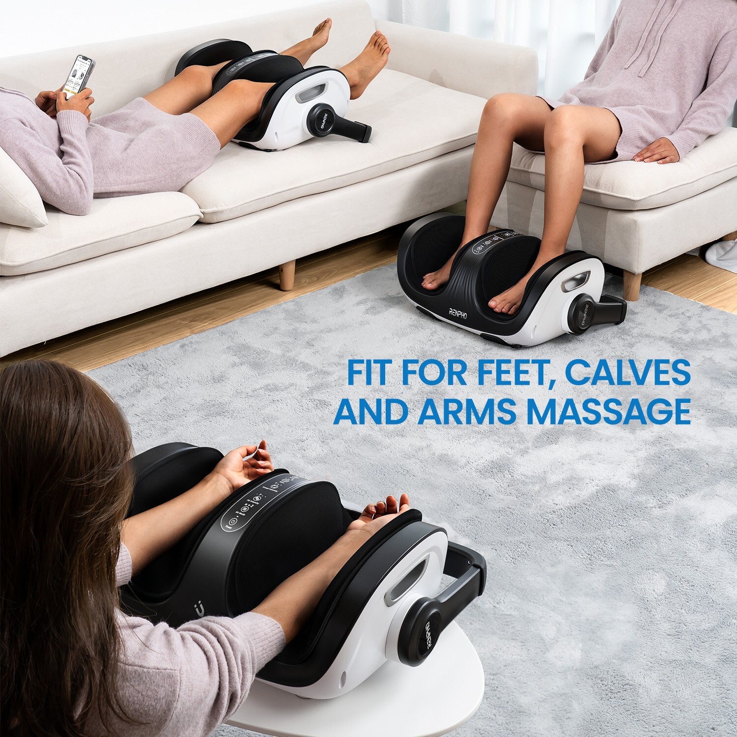 RENPHO Shiatsu Foot Massager with Heat Foot & Calf Massager Remote Control Gift