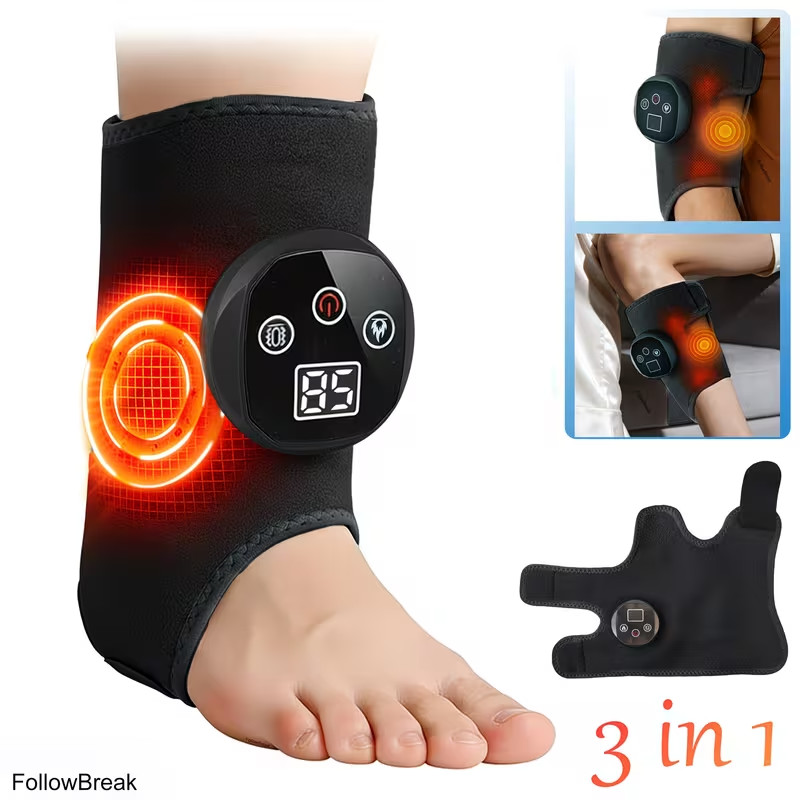 Electric Foot Ankle Massager Relieve Ankle Pain 4 Heat Levels, 3 Vibration Modes