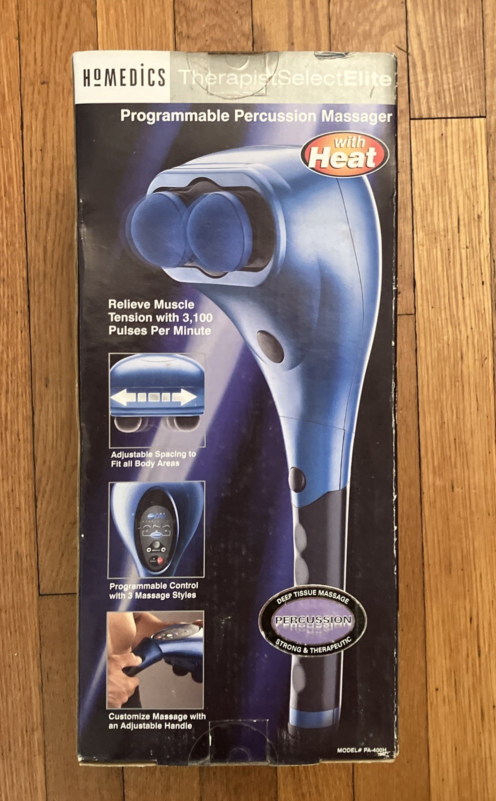 Homedics PA-400H Therapist Select Elite Handheld Percussion Massager W/ Heat NEW