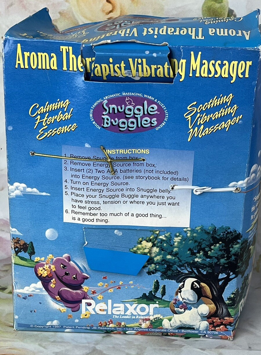 Relaxor Snuggle Buggles Aroma Therapist Vibrating Massager Black White Dog 1997
