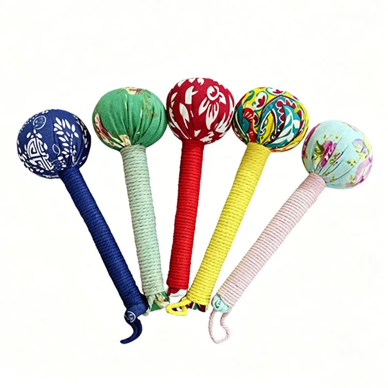 Long-Handled Wormwood Massage Hammer for Lymphatic Drainage – Manual Full Body