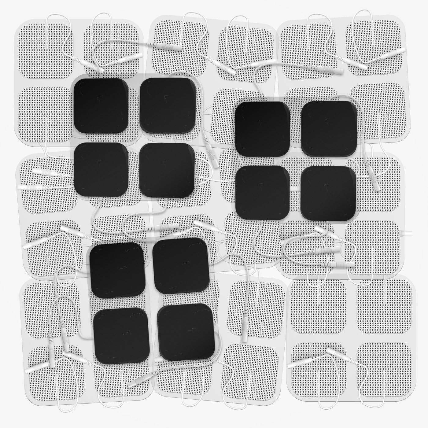 Universal 2″x2″ TENS Replacement Pads – Reusable Electrotherapy Patches, 48 Pack