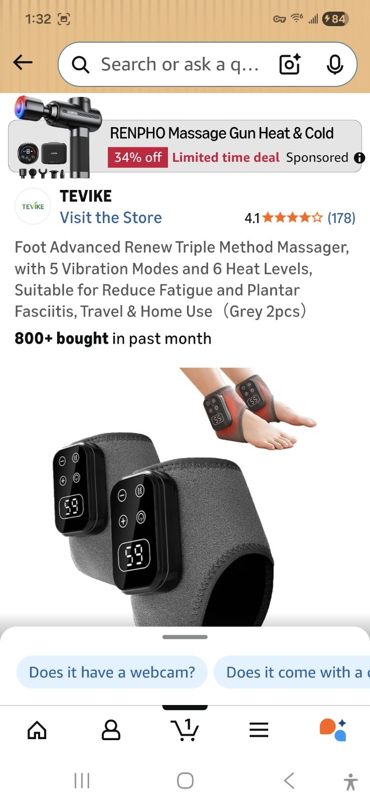 Foot Advanced Renew Triple Method Massager