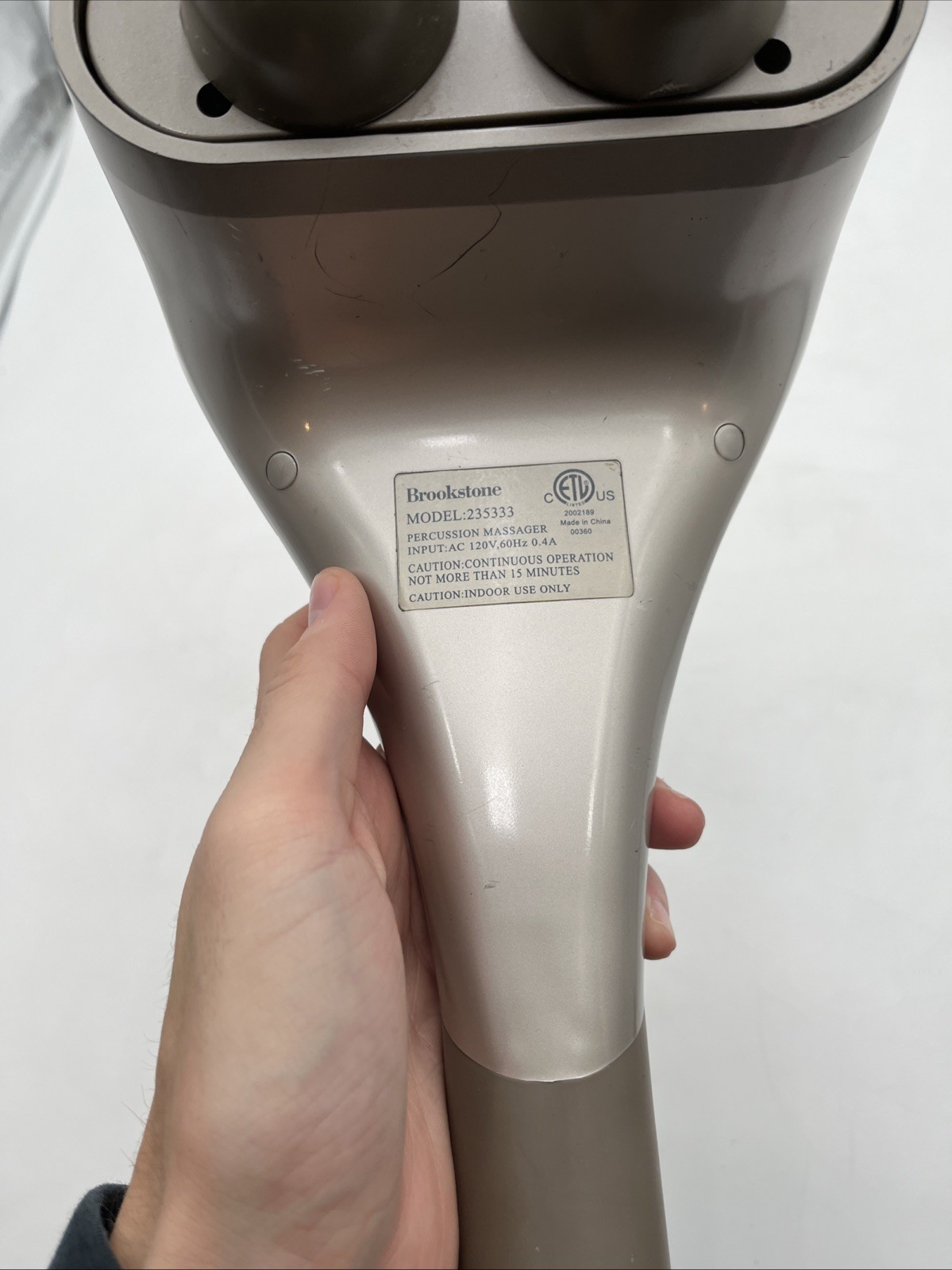 Brookstone Massager 15-Speed Vibrating Full Body Therapy Handheld Model 235333