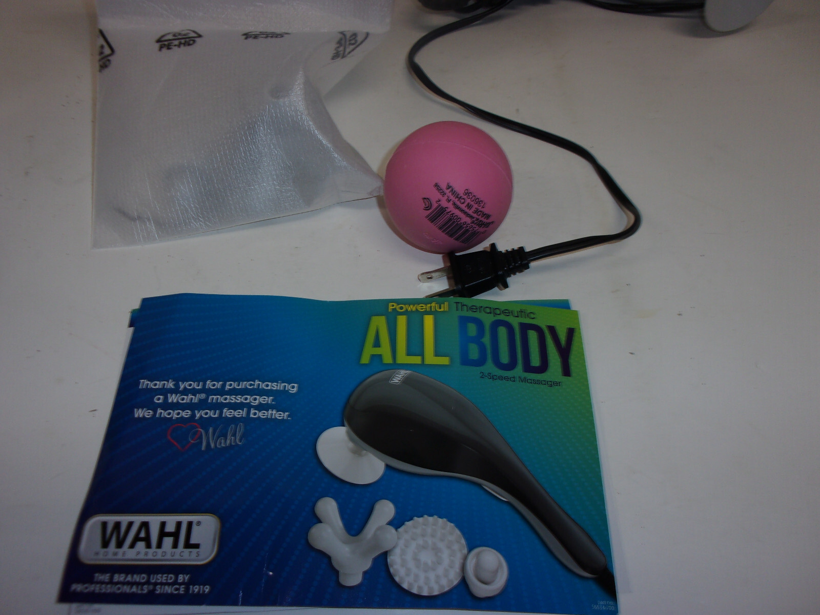 Wahl All Body Powerful Therapeutic 2 Speed Massager Model 4120-600 Tested And