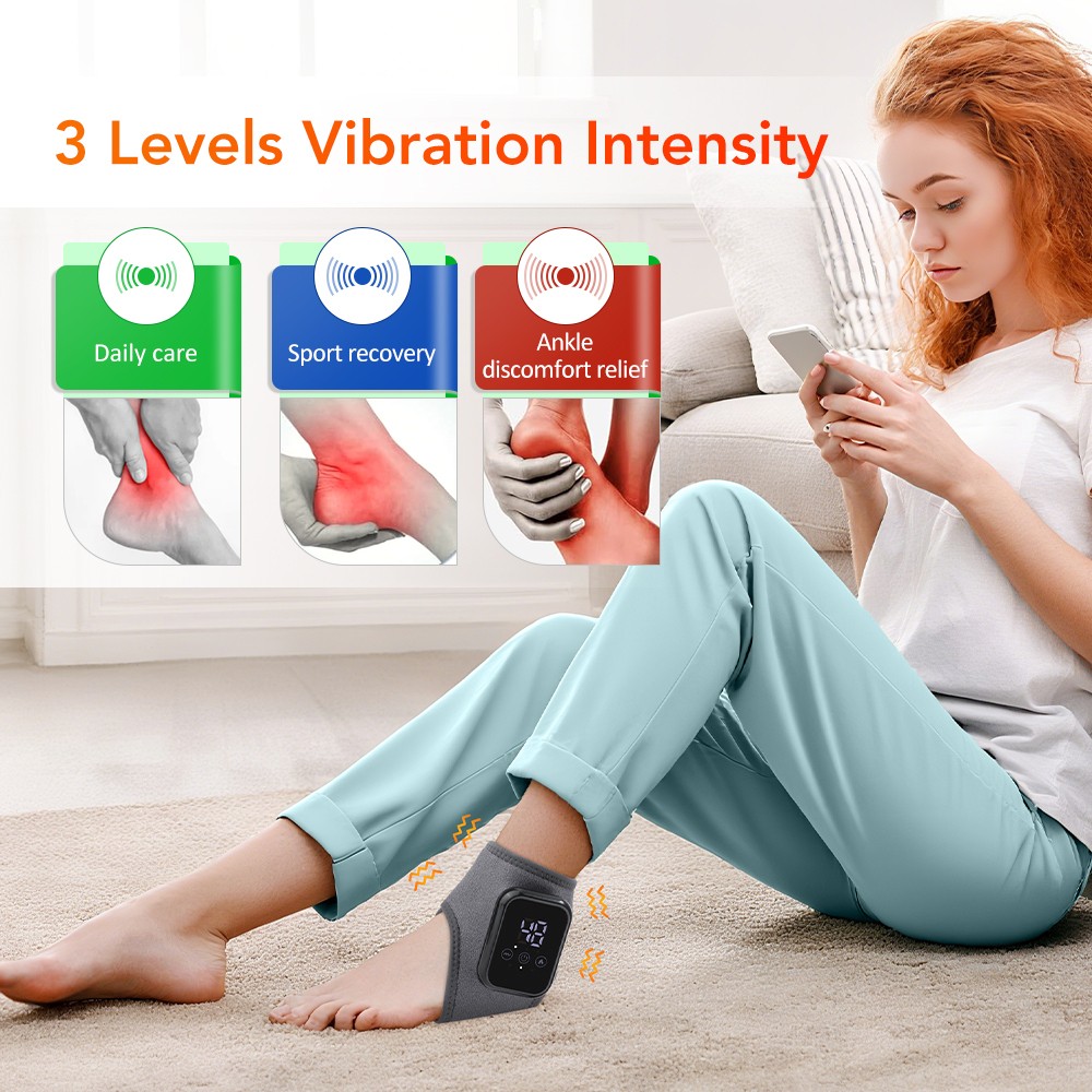 Electric Heated Ankle Guard Massager Hot Compress Right/Left Foot Hand Cordless