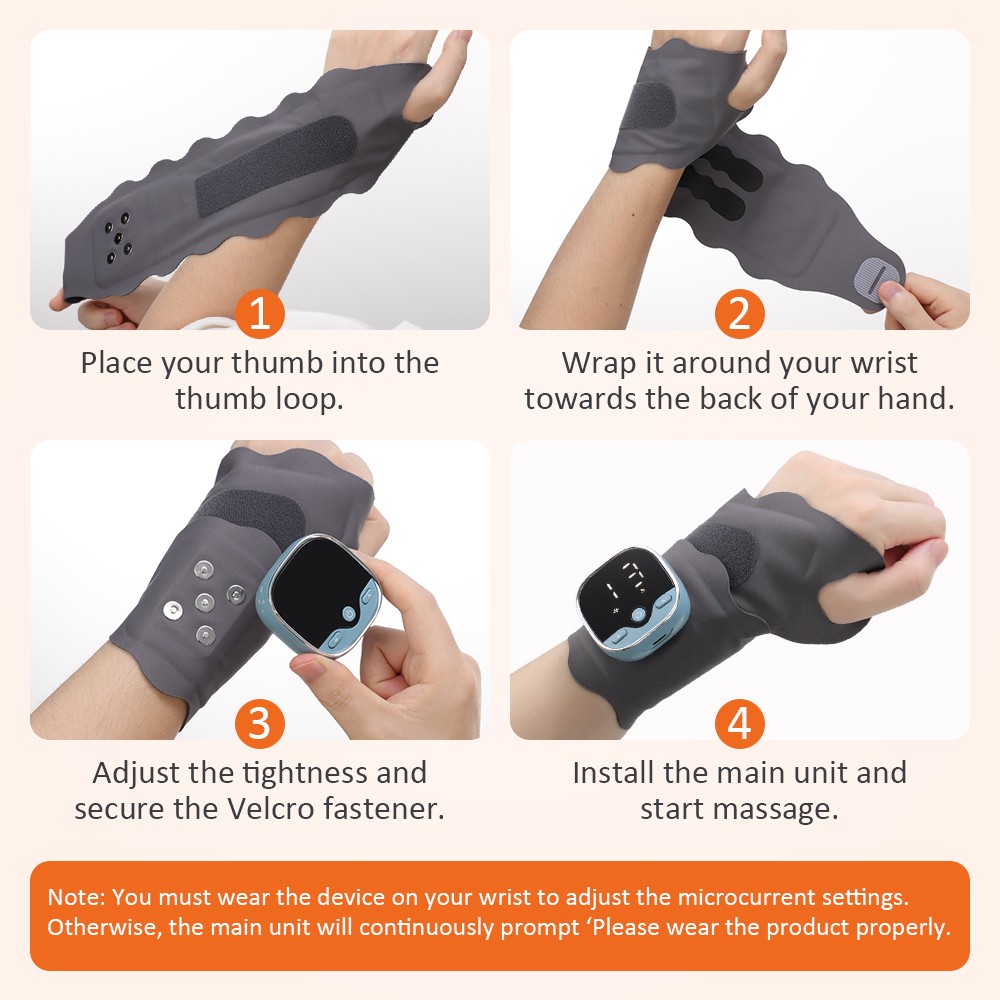 USB Electric Heated Wrist Massager Joint Hot Compression Relaxation Pain Relief