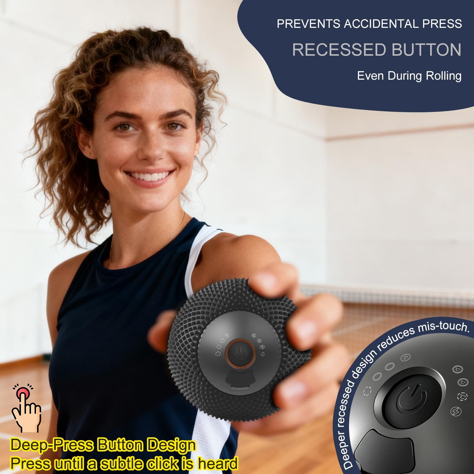 HODEMI Vibrating Massage Ball with Heat & Smart Memory, Deep Tissue Massage B…