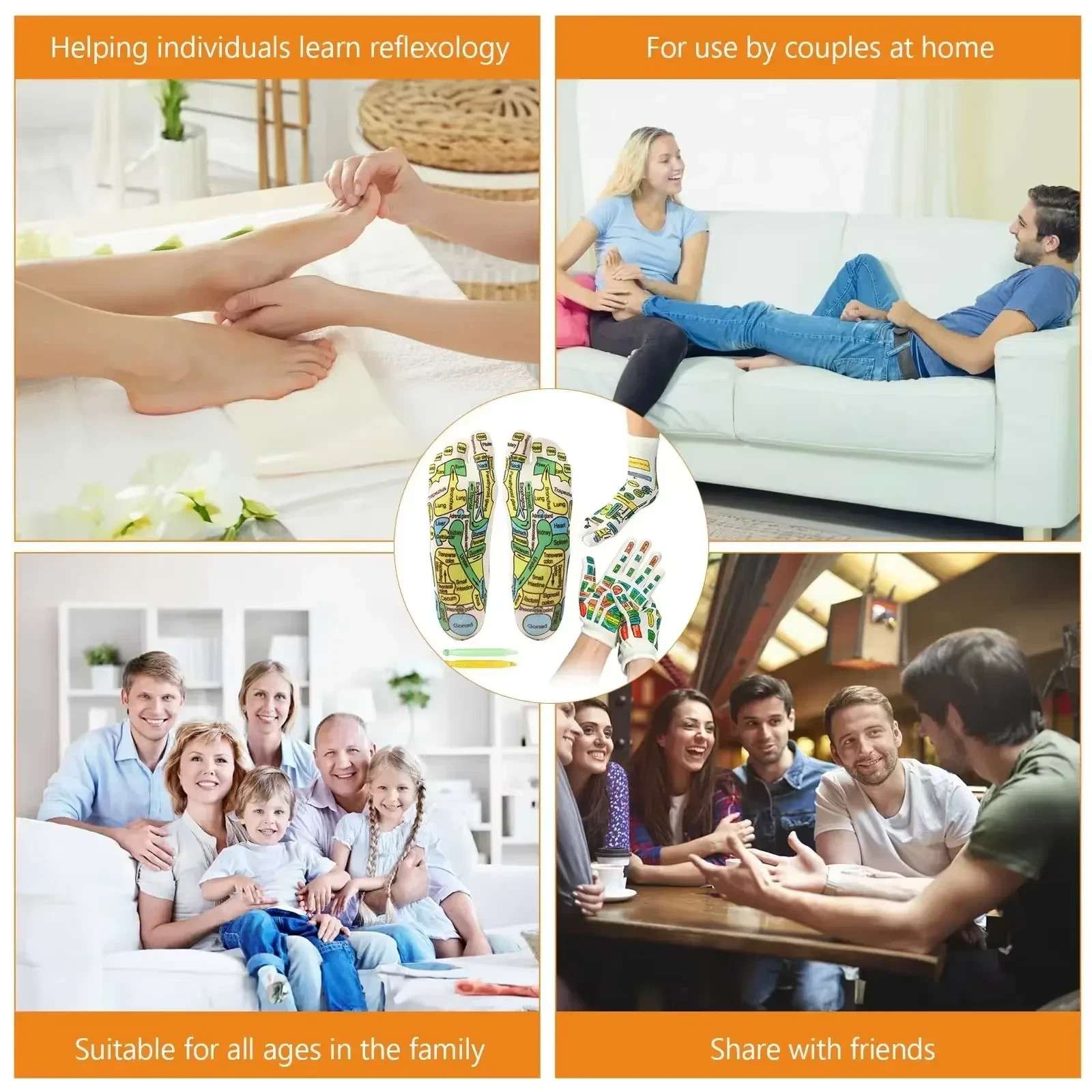 1 Set Sock Acupressure Foot Care Massage Relieve Tired Feet Massager Reflexology