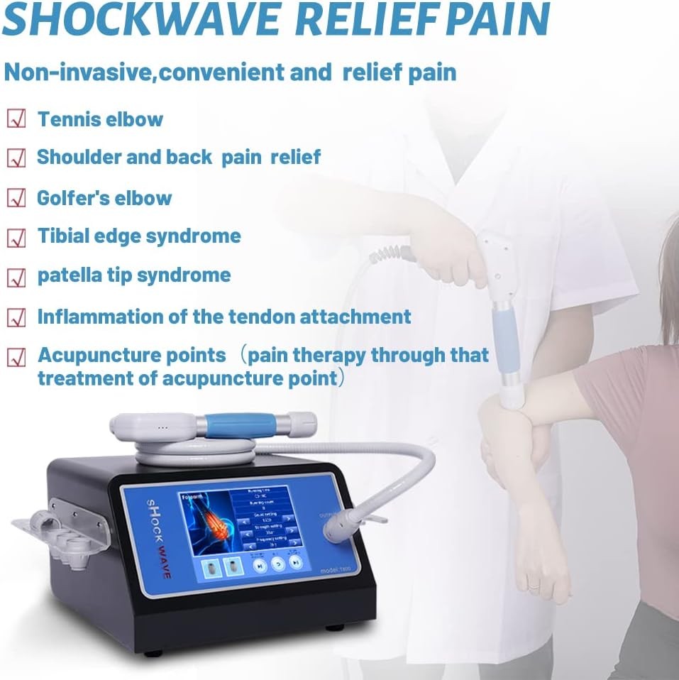 Extracorporeal 10 Bar Pneumatic ED Shockwave Therapy Machine Body Pain Relief US