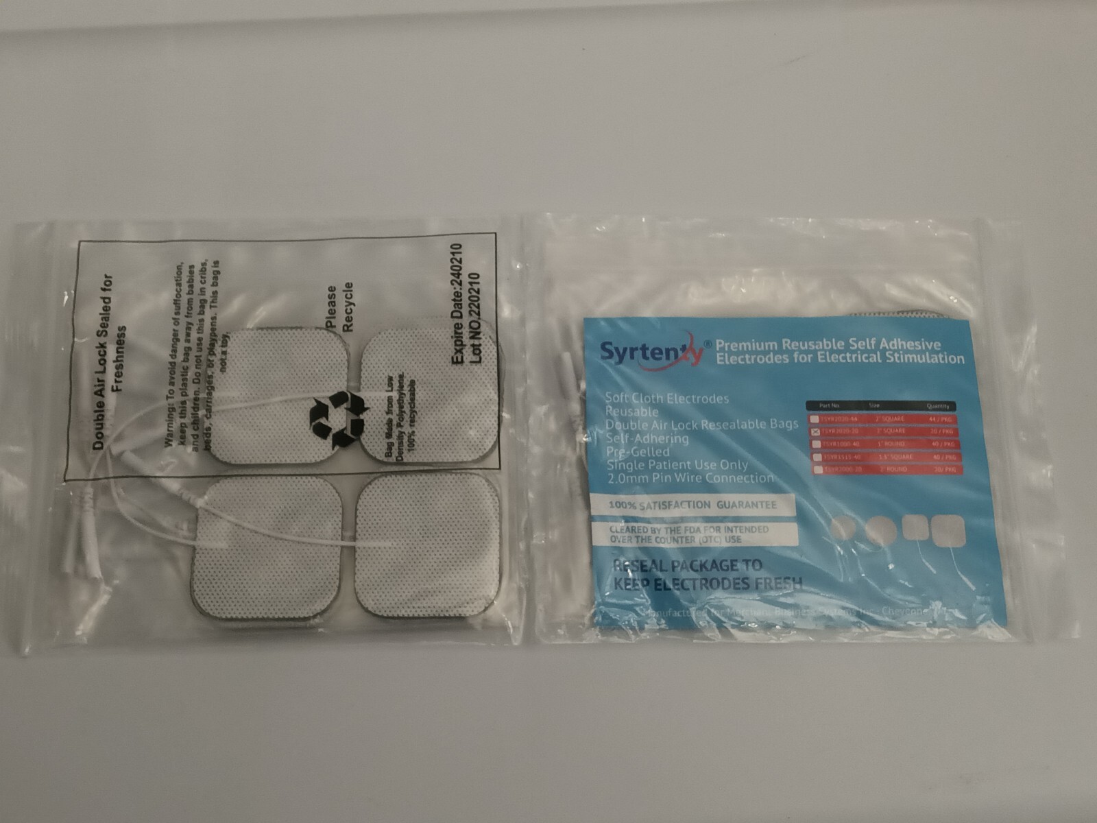 Syrtenty TENS Unit Pads 2×2 20pcs Reusable Replacement Electrode Patches for …