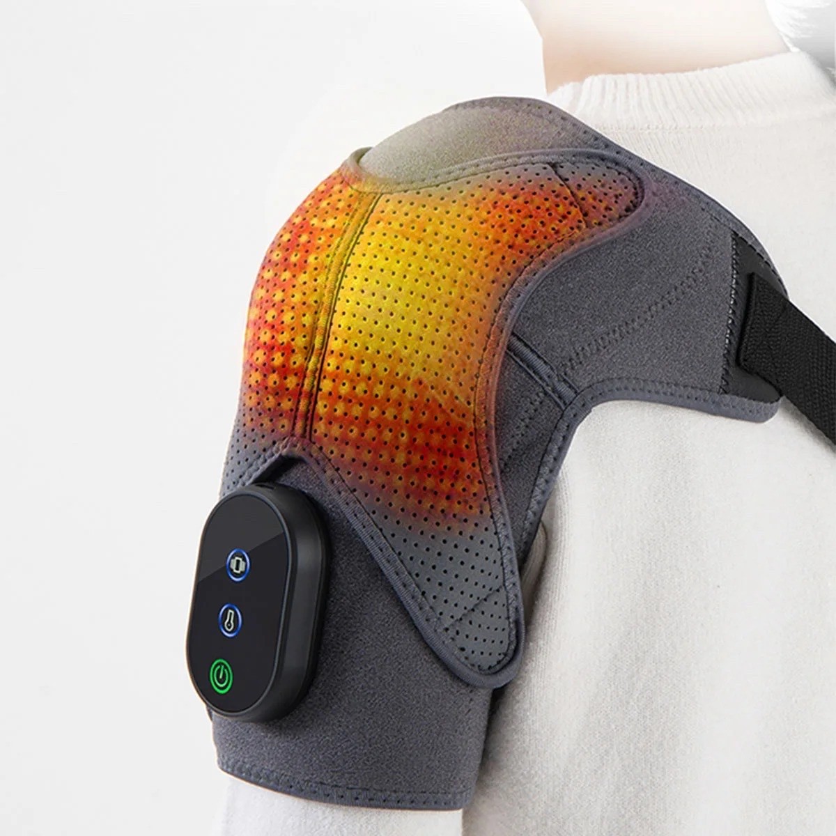 Shoulder Massager Dual Motor Vibration & Hot Compress Rechargeable, Comfort Gift