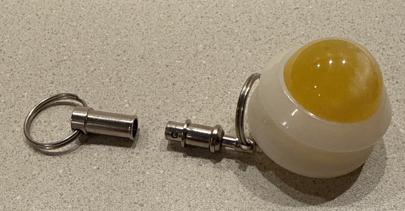 Mini Omni Key Ring Massager Roller Ball On Detachable Keychain (Yellow) USA. NEW